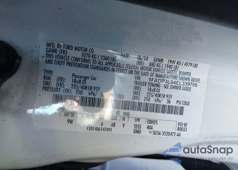 2014 Ford Focus St из США, поврежденный, VIN 1FADP3L94EL339705